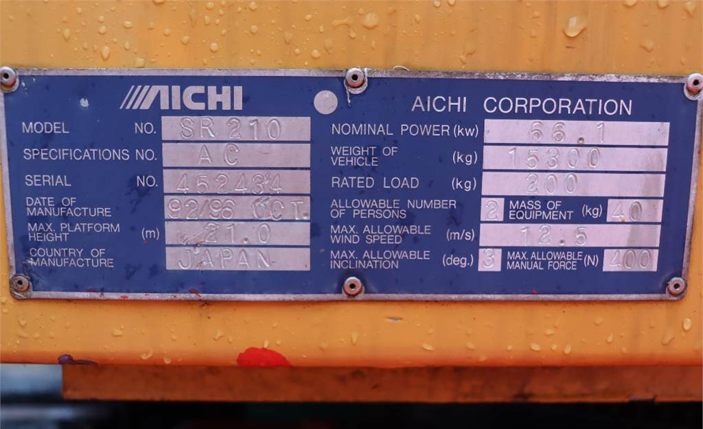 伸缩臂 Aichi SR210 Diesel, Tracked, 23m Working Height, 19m Rea：图6