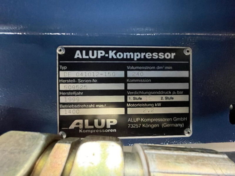 空气压缩机 Alup 2.2 kW 240 L / min 10 Bar Elektrische Zuigercompressor op ketel：图3
