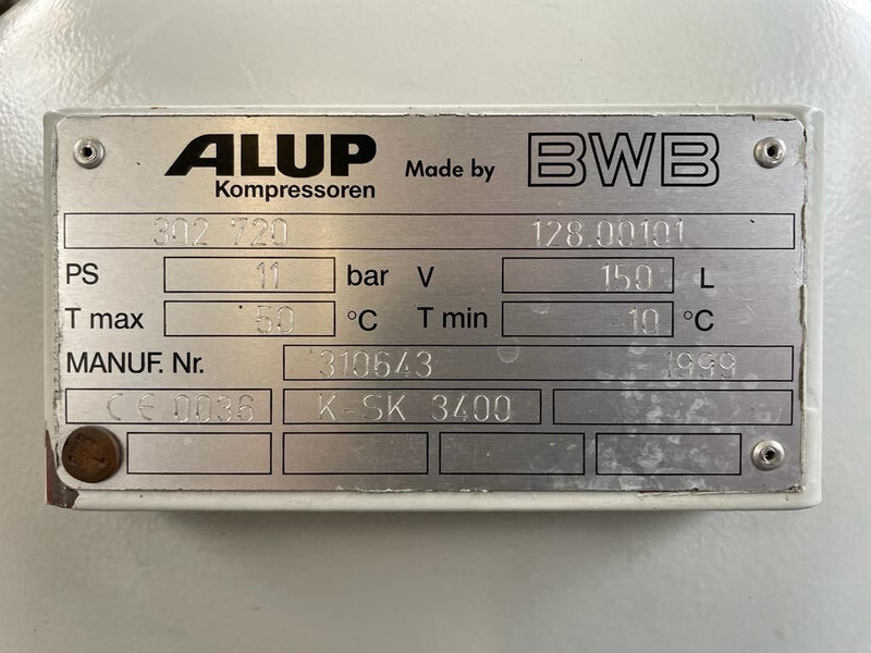 空气压缩机 Alup 2.2 kW 240 L / min 10 Bar Elektrische Zuigercompressor op ketel：图5
