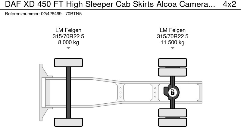 牵引车 DAF XD 450 FT High Sleeper Cab Skirts Alcoa Camera PTO prep DEMO：图7