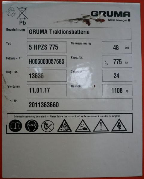 电池 GRUMA 48 Volt 5 PzS 775 Ah：图5