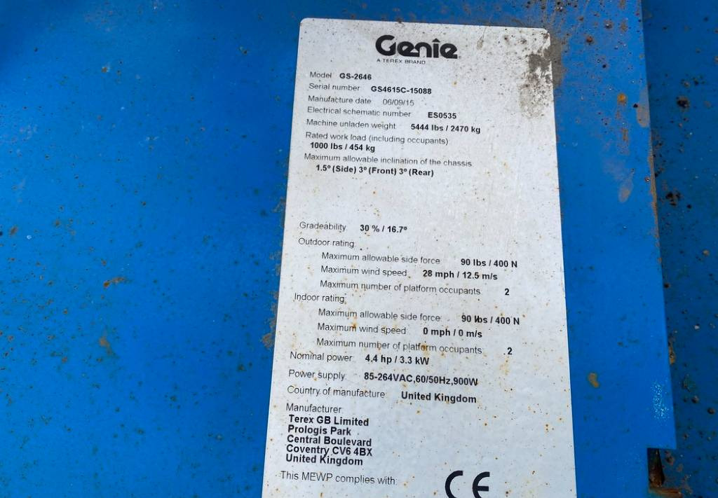 剪式升降机 Genie GS-2646 Electric Scissor Work Lift 992cm：图10