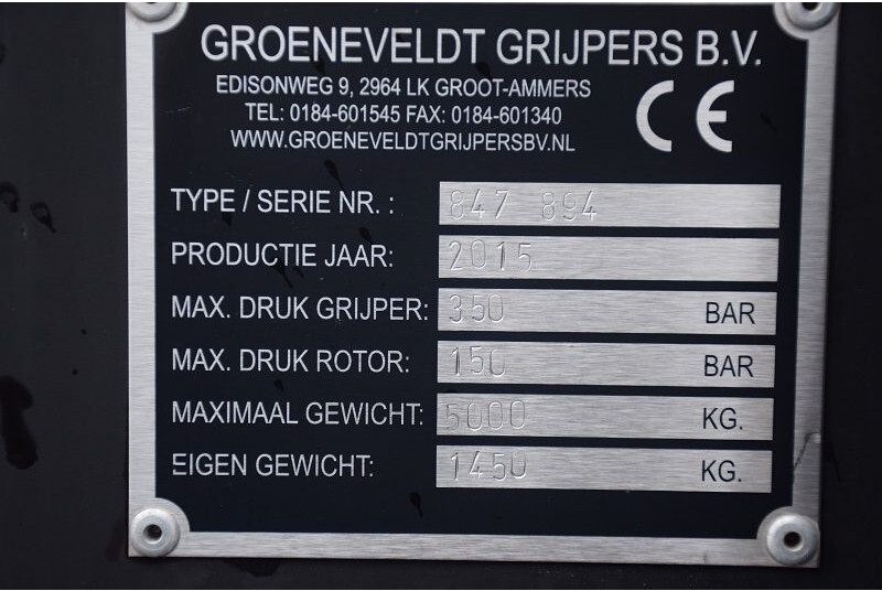 抓斗 适用于 林业设备 Groeneveldt houtgrijper EVAX 800-30-2-1650:894：图13