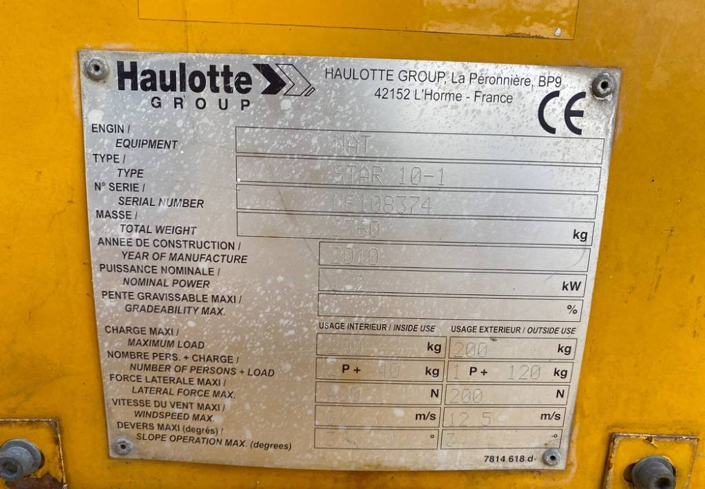 垂直桅杆升降机 Haulotte Star 10 Electric Vertical Mast Work Lift 1000cm：图10
