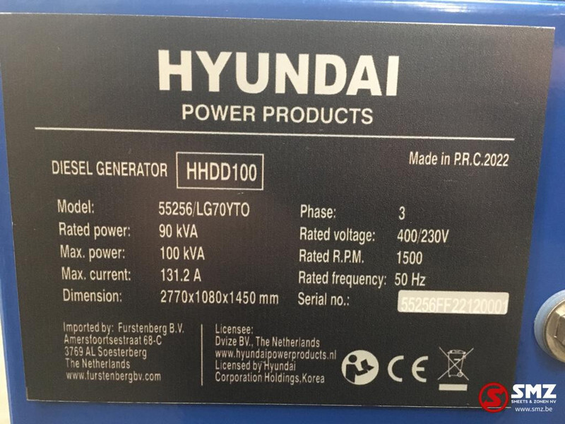 新的 发电机组 Hyundai Stroomgroep Hyundai 100KVA HHDD100：图8