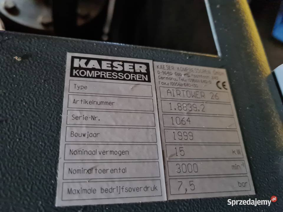 空气压缩机 Kompresor śrubowy KAESER AIRTOWER 26 15 kw：图6