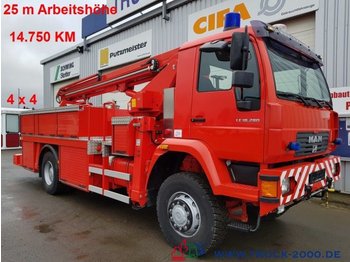 MAN 18.280 4x4 25m Steiger Montage-Dach Feuerwehr - 车载空中平台