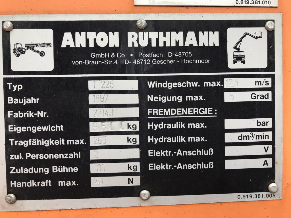 车载空中平台 MAN L75 14.224 BB Ruthmann Hubarbeitsbühne T 225：图14