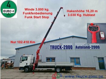 起重车 MAN TGL12.240 Montage-Dachdecker Kran+Winde 3 Tonnen：图1
