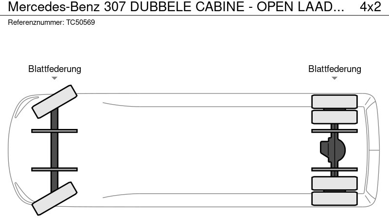 平板货车 Mercedes-Benz 300-serie 307 DUBBELE CABINE - OPEN LAADBAK：图11