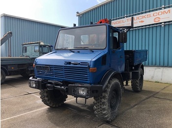 Mercedes-Benz UNIMOG 4x4 WITH OPEN BOX AND PALFINGER CRANE (FULL STEEL / MANUAL GEARBOX) - 起重车