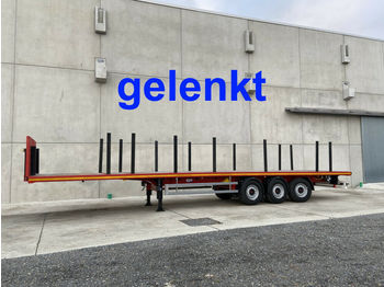 Möslein  3 Achs Plattform Auflieger, gelenkt, Rungen-- N  - 栏板式/ 平板半拖车
