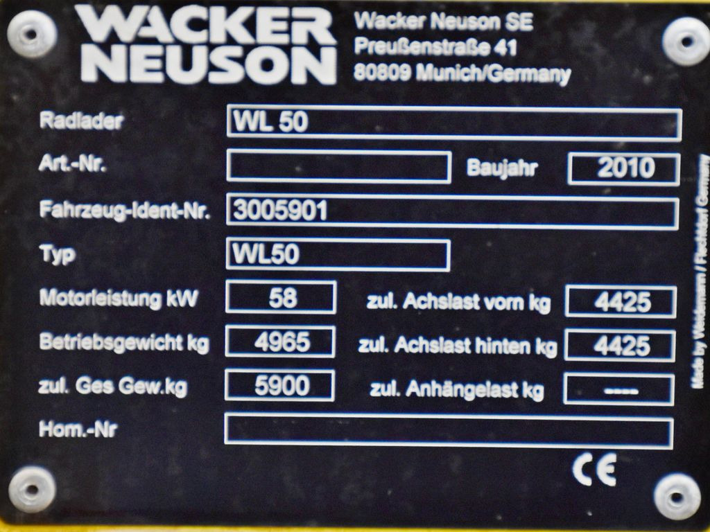 轮式装载机 Neuson WACKER WL 50 * TOPZUSTAND：图11
