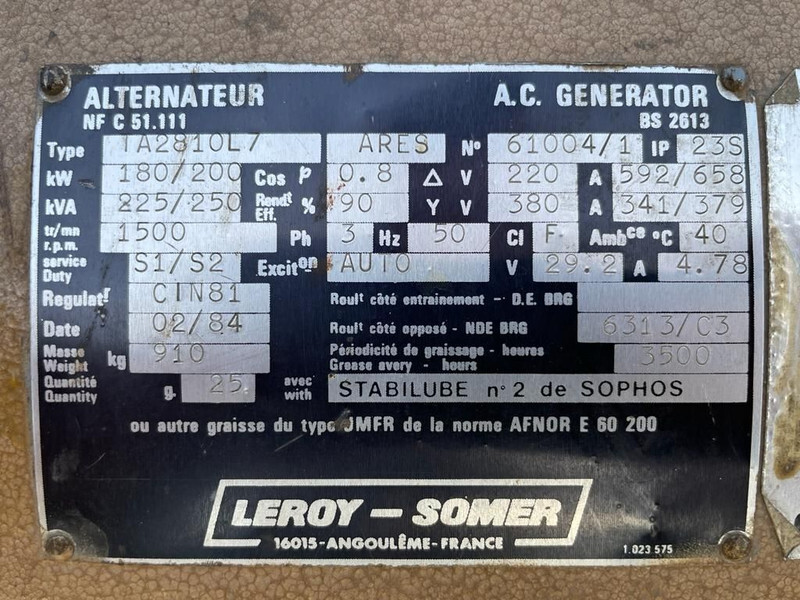 发电机组 Renault Leroy Somer 250 kVA generatorset：图6