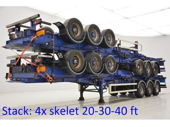 集装箱运输车/ 可拆卸车身的半拖车 SDC Stack 4 x skelet 20-30-40 ft：图1