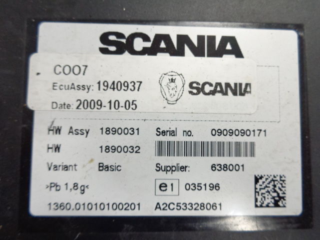 备件 适用于 卡车 Scania ECU set DC1222, COO7, ignition with key：图5