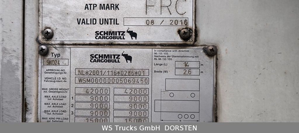 冷藏半拖车 Schmitz Cargobull SKO 24 Vector 1850Mt  Strom/Diesel Rohrbahn：图17