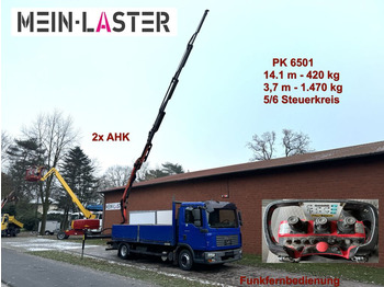 MAN TGL 8.210 Palfinger PK 6501 14m 440kg, 5+6 St. F  - 栏板式/ 平板卡车：图1