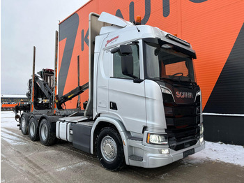 木材运输车, 起重车 用于运输 木材 Scania R 520 8x4*4 RETARDER：图4
