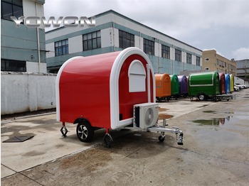 新的 自动售货拖车 用于运输 食物 YOWON Fully customized food vending cart mobile street fast food trailer：图3