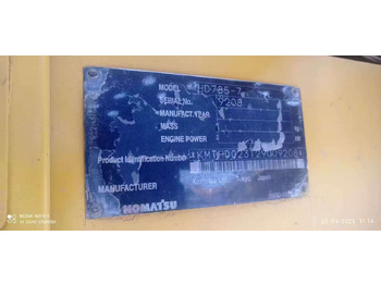 未铰接自卸车/ 运石车 KOMATSU HD785