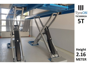 车间设备 TSC5000X2A Alignment scissor lift - On floor - Free wheel lifting system - 5.3 m lightened runways - 5T- Mounted on the floor：图3