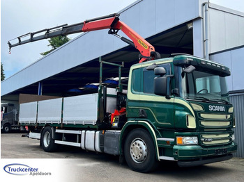 栏板式/ 平板卡车, 起重车 Scania P320 Palfinger PK 14002, Euro 6, 4x2：图1