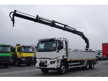 栏板式/ 平板卡车, 起重车 Renault C 380 / 6x4 / SKRZYNIOWY 6,6 m / + HDS HIAB 188 x-hiduo wysów: 1：图2
