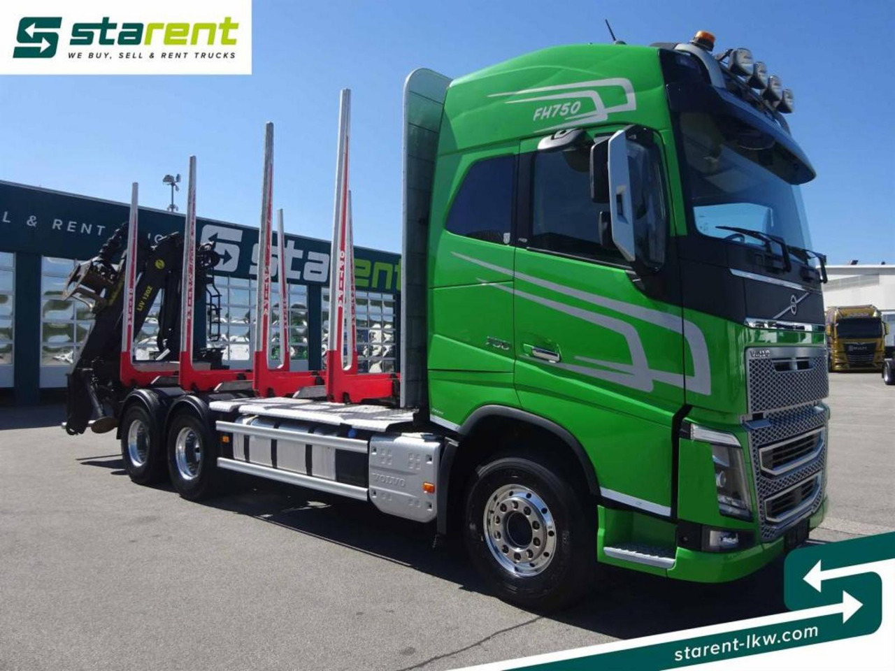 Volvo FH16 750 6x4 Holzaufbau mit Kran (Tajfun LIV120Z) - 木材运输车:图3 Volvo FH16 750 6x4 Holzaufbau mit Kran (Tajfun LIV120Z) - 木材运输车:图3