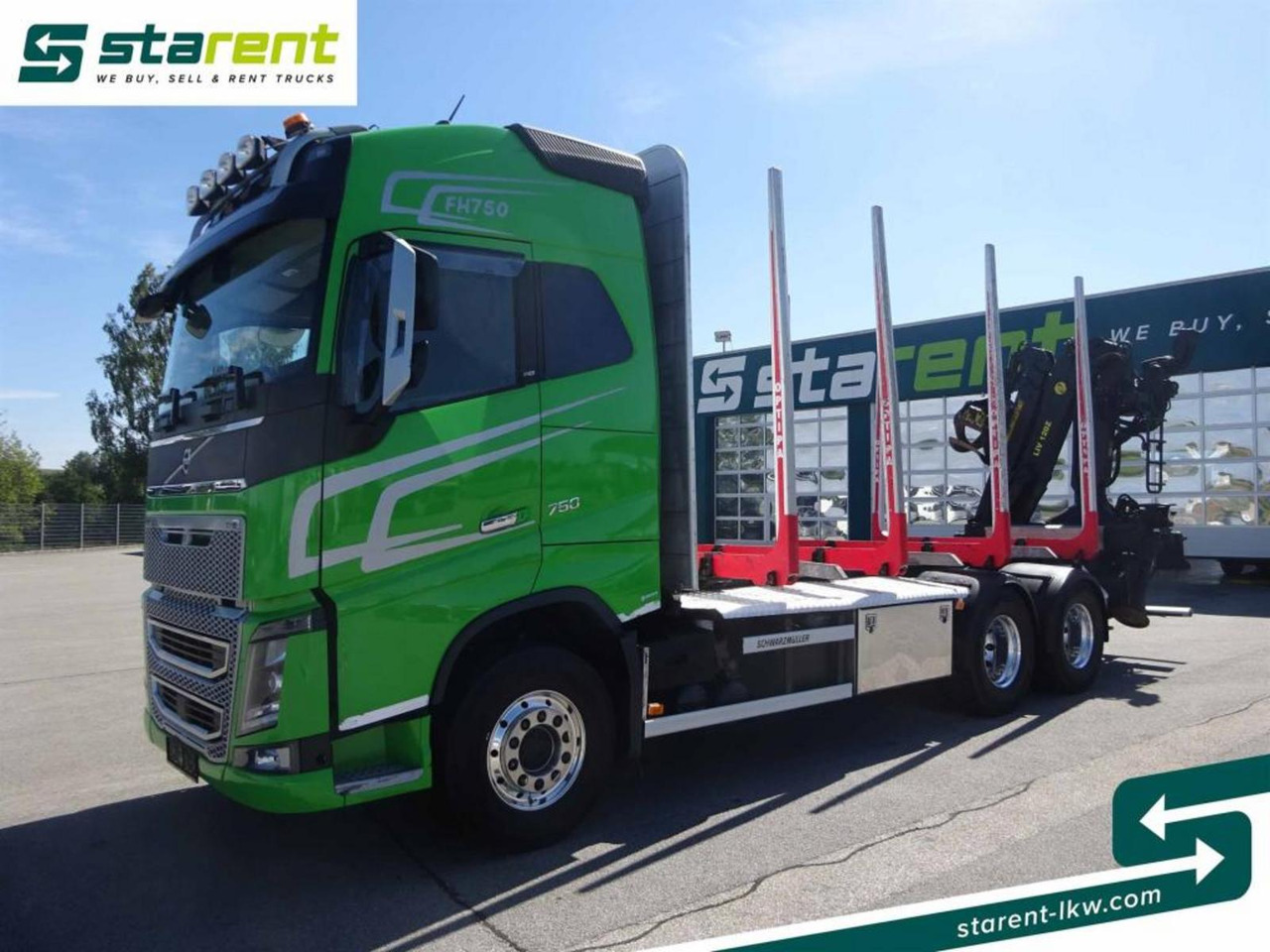 Volvo FH16 750 6x4 Holzaufbau mit Kran (Tajfun LIV120Z) - 木材运输车:图1 Volvo FH16 750 6x4 Holzaufbau mit Kran (Tajfun LIV120Z) - 木材运输车:图1