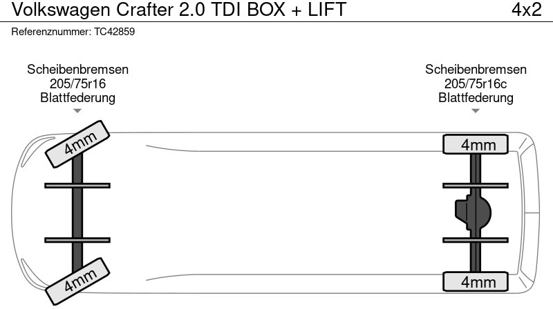 Volkswagen Crafter 2.0 TDI BOX + LIFT - 厢式货车:图4 Volkswagen Crafter 2.0 TDI BOX + LIFT - 厢式货车:图4