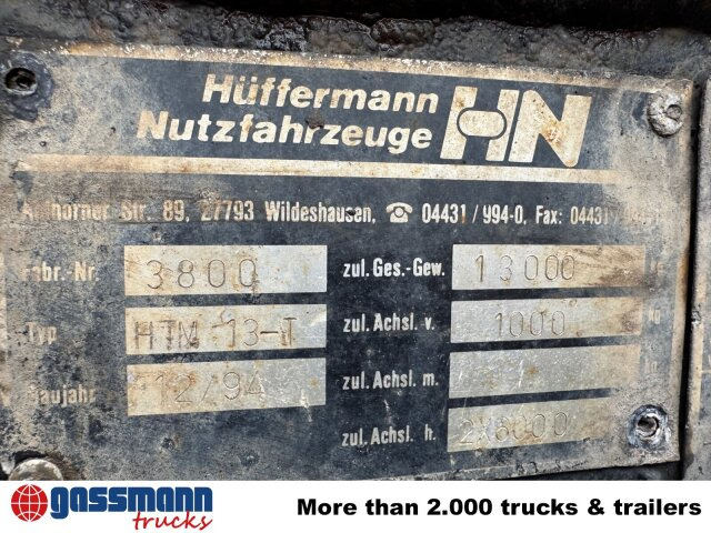 Hüffermann HTM 13-T Anhänger für Abetzcontainer - 集装箱运输车/ 可拆卸车身的拖车:图2 Hüffermann HTM 13-T Anhänger für Abetzcontainer - 集装箱运输车/ 可拆卸车身的拖车:图2