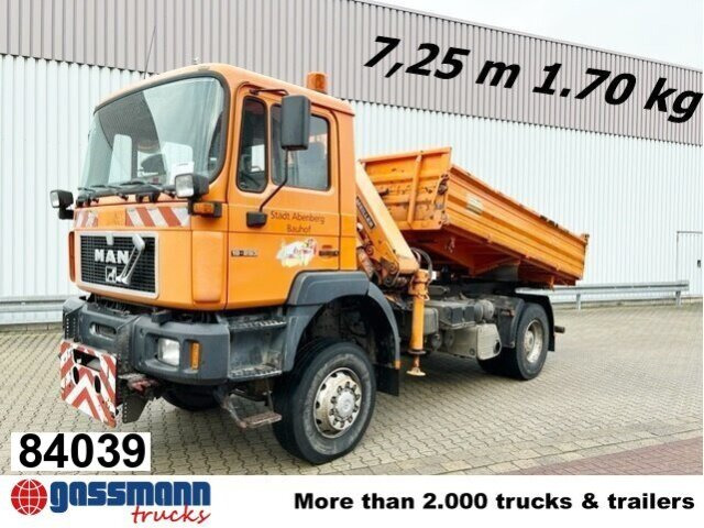 MAN 19.293 4x4 BL mit Kran Meiller MK77RS2 - 翻斗车, 起重车:图1 MAN 19.293 4x4 BL mit Kran Meiller MK77RS2 - 翻斗车, 起重车:图1