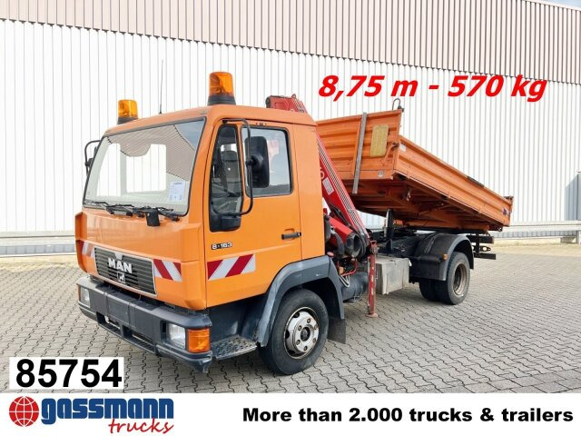 MAN 8.163 4x2 BB mit Kran Fassi F60A.23 - 翻斗车, 起重车:图1 MAN 8.163 4x2 BB mit Kran Fassi F60A.23 - 翻斗车, 起重车:图1