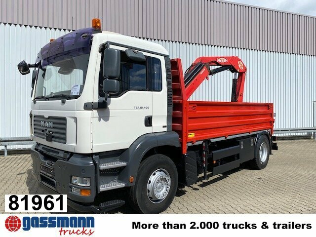 MAN TGA 18.400 4x2 BL Pritsche Heckkran PM17523 - 栏板式/ 平板卡车, 起重车:图1 MAN TGA 18.400 4x2 BL Pritsche Heckkran PM17523 - 栏板式/ 平板卡车, 起重车:图1