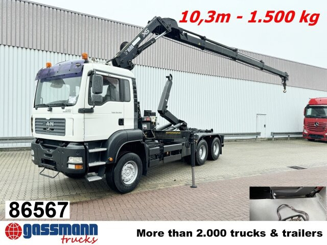 MAN TGA 33.350 6X4 BB mit Kran Hiab 166 E-3 HiDuo, - 吊钩升降车, 起重车:图1 MAN TGA 33.350 6X4 BB mit Kran Hiab 166 E-3 HiDuo, - 吊钩升降车, 起重车:图1