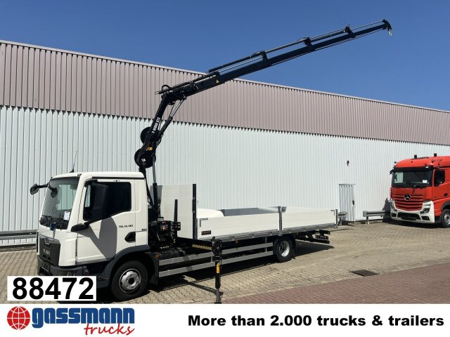 MAN TGL 12.190 4x2 BL mit Kran Hiab Hiduo 072DS-4 - 栏板式/ 平板卡车, 起重车:图1 MAN TGL 12.190 4x2 BL mit Kran Hiab Hiduo 072DS-4 - 栏板式/ 平板卡车, 起重车:图1