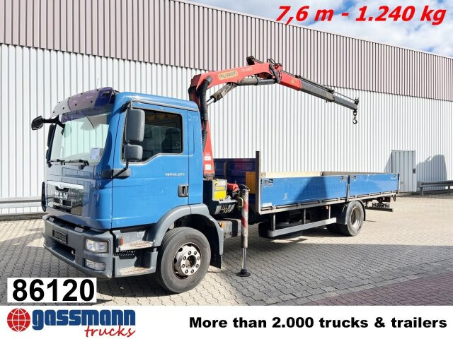 MAN TGM 15.250/340 4X2 BL mit Kran Palfinger PK - 栏板式/ 平板卡车, 起重车:图1 MAN TGM 15.250/340 4X2 BL mit Kran Palfinger PK - 栏板式/ 平板卡车, 起重车:图1