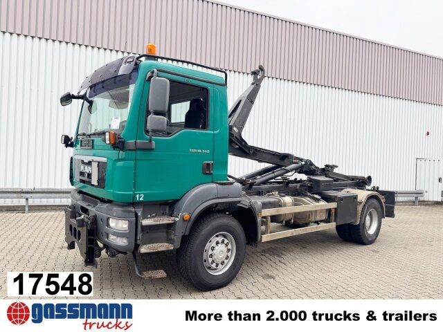 MAN TGM 18.340 4x4 BB, Hiab LHT 19046 Abrollkipper, - 吊钩升降车:图1 MAN TGM 18.340 4x4 BB, Hiab LHT 19046 Abrollkipper, - 吊钩升降车:图1
