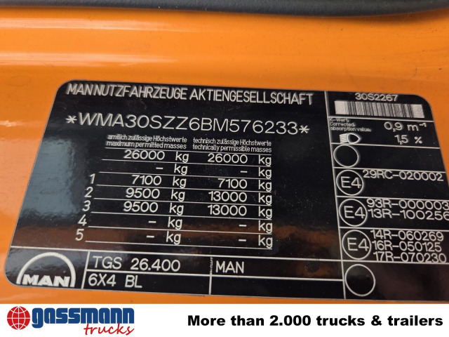 MAN TGS 26.400 6X4 BL - 驾驶室底盘卡车:图5 MAN TGS 26.400 6X4 BL - 驾驶室底盘卡车:图5