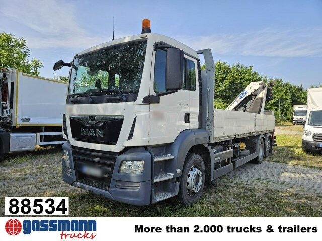 MAN TGS 26.430 6x2-4 BL, Lenk-/Liftachse, Heckkran - 栏板式/ 平板卡车, 起重车:图1 MAN TGS 26.430 6x2-4 BL, Lenk-/Liftachse, Heckkran - 栏板式/ 平板卡车, 起重车:图1
