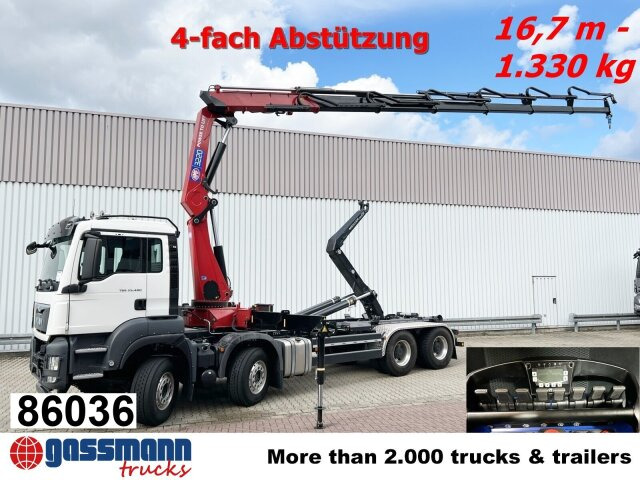 MAN TGS 35.480 8X4 BL, Intarder, Kran HMF 3220-K6, - 吊钩升降车, 起重车:图1 MAN TGS 35.480 8X4 BL, Intarder, Kran HMF 3220-K6, - 吊钩升降车, 起重车:图1