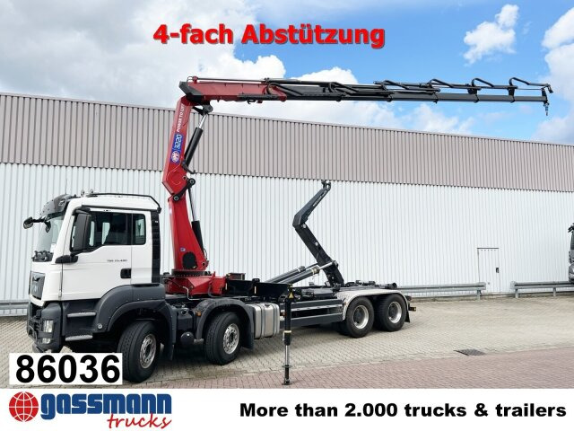 MAN TGS 35.480 8X4 BL, Intarder, Kran HMF 3220-K6, - 吊钩升降车, 起重车:图1 MAN TGS 35.480 8X4 BL, Intarder, Kran HMF 3220-K6, - 吊钩升降车, 起重车:图1