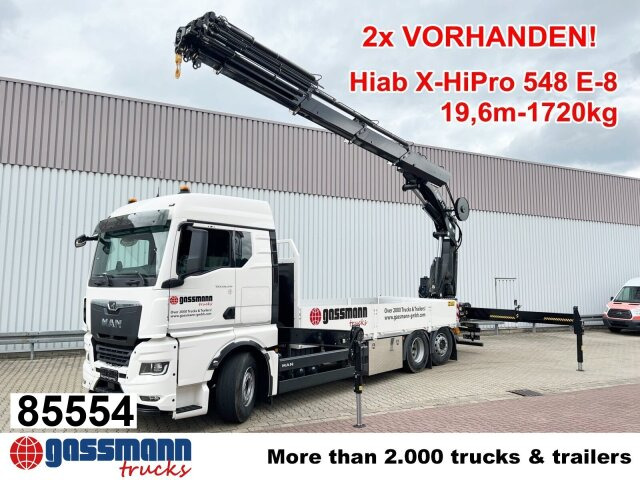 MAN TGX 26.510 6x2-4 LL, Kran Hiab X-HiPro 548 E-8, - 栏板式/ 平板卡车, 起重车:图1 MAN TGX 26.510 6x2-4 LL, Kran Hiab X-HiPro 548 E-8, - 栏板式/ 平板卡车, 起重车:图1