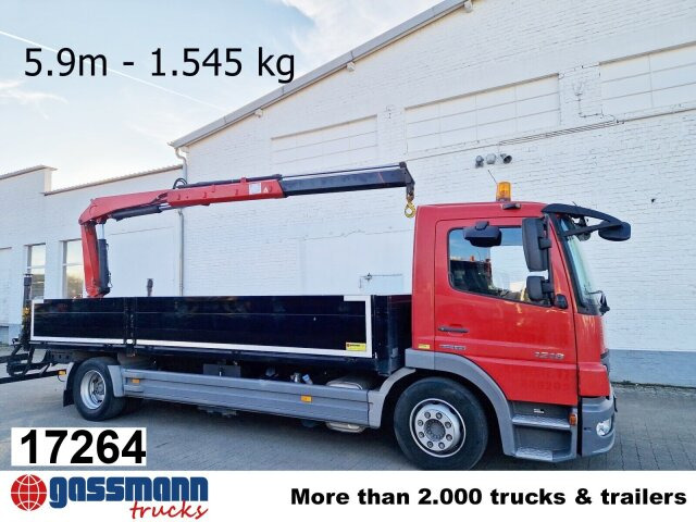 Mercedes-Benz 1218 L 4x2, Fassi Kran F 95A21 5.9m-1.545 kg, - 栏板式/ 平板卡车, 起重车:图1 Mercedes-Benz 1218 L 4x2, Fassi Kran F 95A21 5.9m-1.545 kg, - 栏板式/ 平板卡车, 起重车:图1