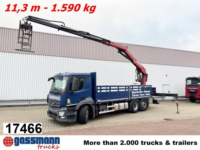 Mercedes-Benz Antos 2540 L 6x2, Lenkachse, HMF 2110-L3 - 栏板式/ 平板卡车, 起重车:图1 Mercedes-Benz Antos 2540 L 6x2, Lenkachse, HMF 2110-L3 - 栏板式/ 平板卡车, 起重车:图1