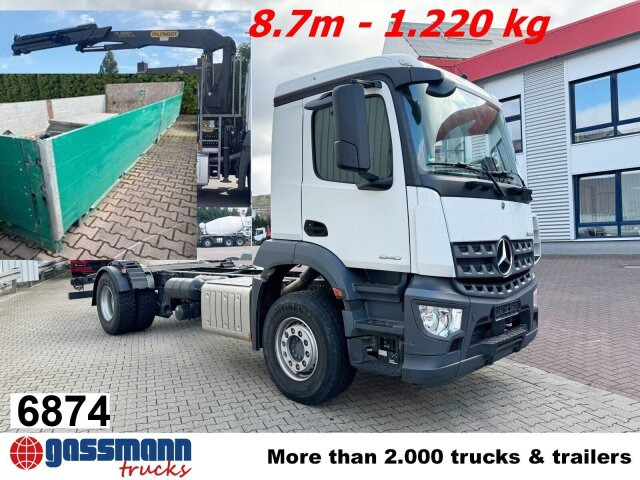 Mercedes-Benz Arocs 1840 L 4x2, Kran Palfinger PK12001L, - 栏板式/ 平板卡车, 起重车:图1 Mercedes-Benz Arocs 1840 L 4x2, Kran Palfinger PK12001L, - 栏板式/ 平板卡车, 起重车:图1