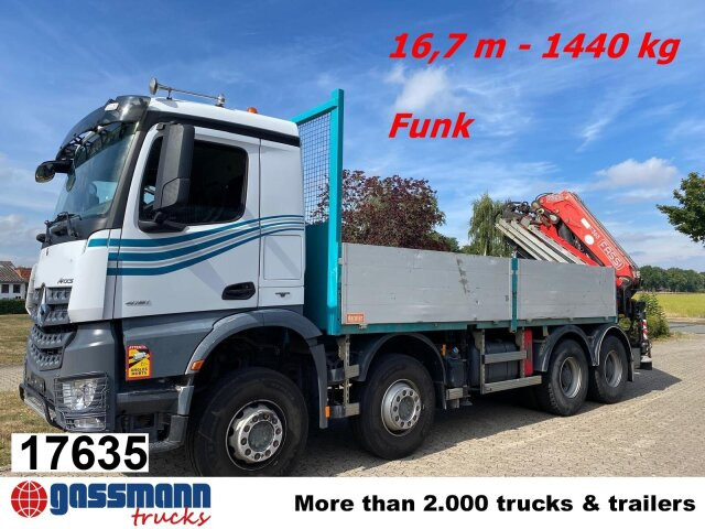 Mercedes-Benz Arocs 4151 K 8x4, Fassi Heckkran F 365 RA. 2.26 - 栏板式/ 平板卡车, 起重车:图1 Mercedes-Benz Arocs 4151 K 8x4, Fassi Heckkran F 365 RA. 2.26 - 栏板式/ 平板卡车, 起重车:图1