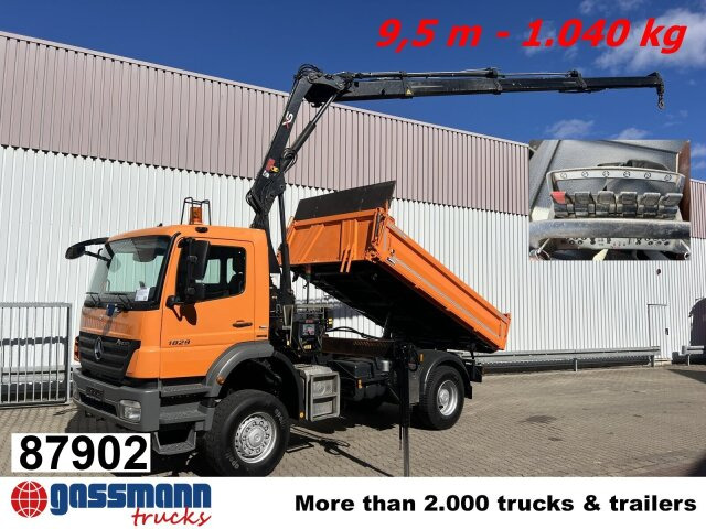 Mercedes-Benz Axor 1829 AK 4x4 mit Kran Hiab XS 111BS-3 HiDuo, - 翻斗车, 起重车:图1 Mercedes-Benz Axor 1829 AK 4x4 mit Kran Hiab XS 111BS-3 HiDuo, - 翻斗车, 起重车:图1