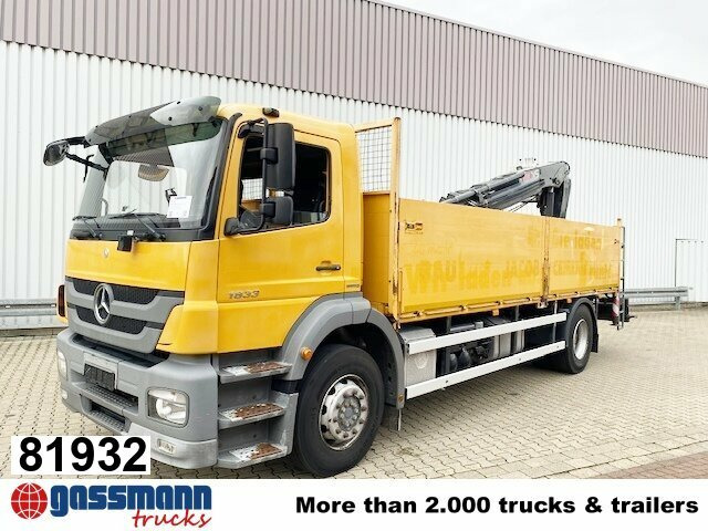 Mercedes-Benz Axor 1833 L 4x2 mit Heckkran Hiab XS 133 K-2 - 栏板式/ 平板卡车, 起重车:图1 Mercedes-Benz Axor 1833 L 4x2 mit Heckkran Hiab XS 133 K-2 - 栏板式/ 平板卡车, 起重车:图1